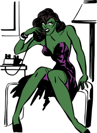 Angry superhero woman