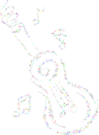 Abstract Guitar By Victoria Borodinova Musical Notes Colorful