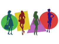 Standing Women Silhouettes - Simple Colour Remix