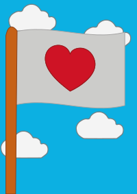 Red-hearted flag
