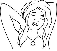 Stretching woman line drawing