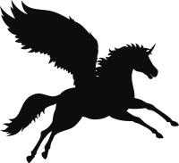 Winged Unicorn By deiby_ybied Silhouette Fixed