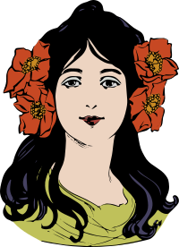 Woman with Flowers in her Hair - Colour Remix