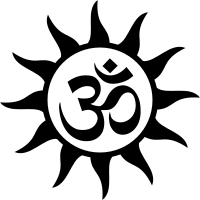 Om symbol inside the Sun