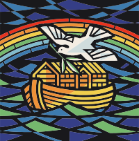 Vintage Noahs Ark Rainbow And Peace Dove