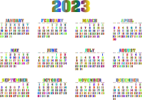 2023 Calendar Polyprismatic No BG