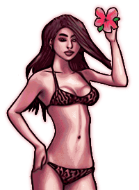 Hawaiian Girl with Flower