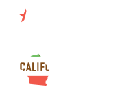 California State Outline with Flag Background