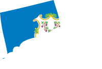 Connecticut State Outline with Flag Background