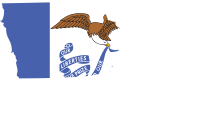 Iowa State Outline with Flag Background