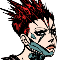 Female post-apocalyptic warrior cyborg
