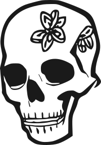 Skull with flowers