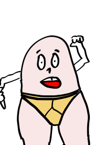 angry egg in underpants