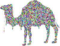 Vintage Camel Line Art 2 Silhouette Dots
