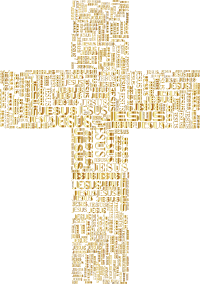 Jesus Cross Typography Gold
