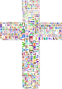Christmas Cross Typography Chromatic