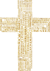Christmas Cross Typography Gold
