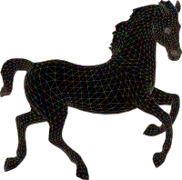 Horse Low Poly 3D Wireframe Polyprismatic With Silhouette
