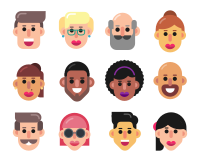 12 Flat Vector Avatars