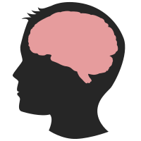 Male Human Profile Head Sideview with Brain