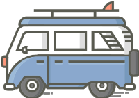 Animated retro van