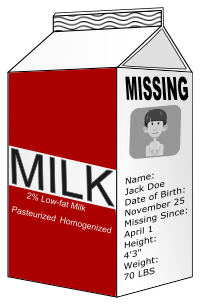 Missing Kid Milk Carton
