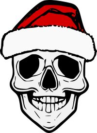Skull in Santa hat