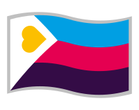 Tricolor polyamory pride flag