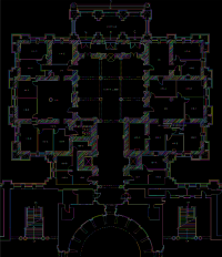 Texas State Capitol At Austin First Floor Blueprint Colorful