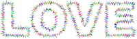 Love Waveform Typography Colorful