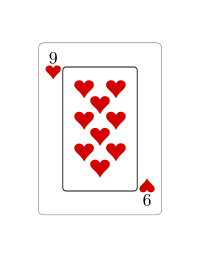 Nueve de corazones (Vectorizado)