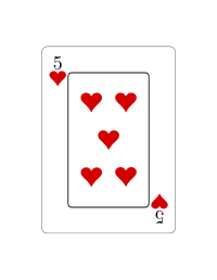 Cinco de corazones (Vectorizado)