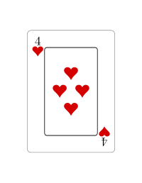 Cuatro de corazones (Vectorizado)