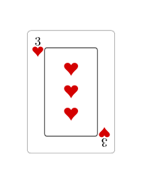 Tres de corazones (Vectorizado)