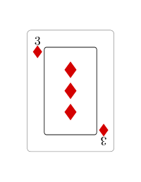 Tres de diamantes (Vectorizado)