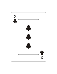 Tres de tréboles (Vectorizado)