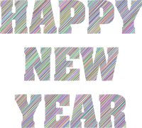 Happy New Year Typography Scribble