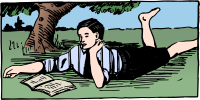 Boy Reading - Colour Remix