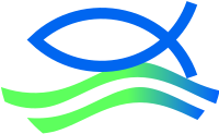 Wave icon with smaller fish