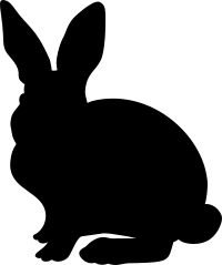 Floral Rabbit Silhouette Filled