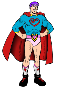 young man dressed as a superhero - REMIX