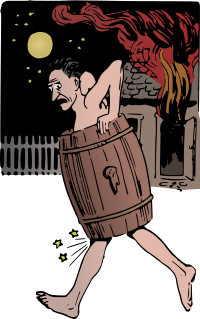Naked Man in Barrel - Colour Remix