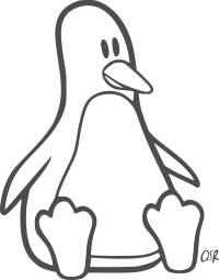Tux simple cartoon grey