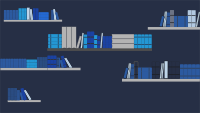 Bibliothèque sur fond foncé