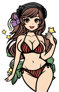 Cute Bikini Girl Cartoon - Colour Remix