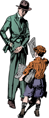 Newspaper Boy and Man - Colour Remix