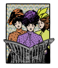 Women Reading a Newspaper - Colour Remix