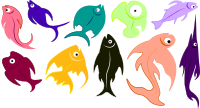 Cartoon Fish doodle 