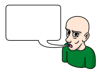 Man with empty speech bubble