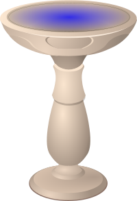 Filled Birdbath